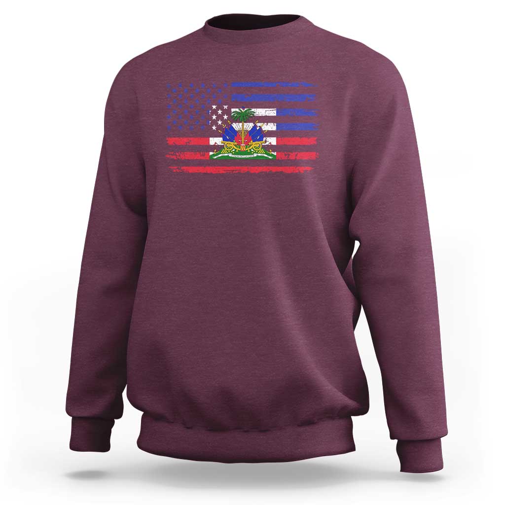 American Haitian Haiti USA Flag Sweatshirt
