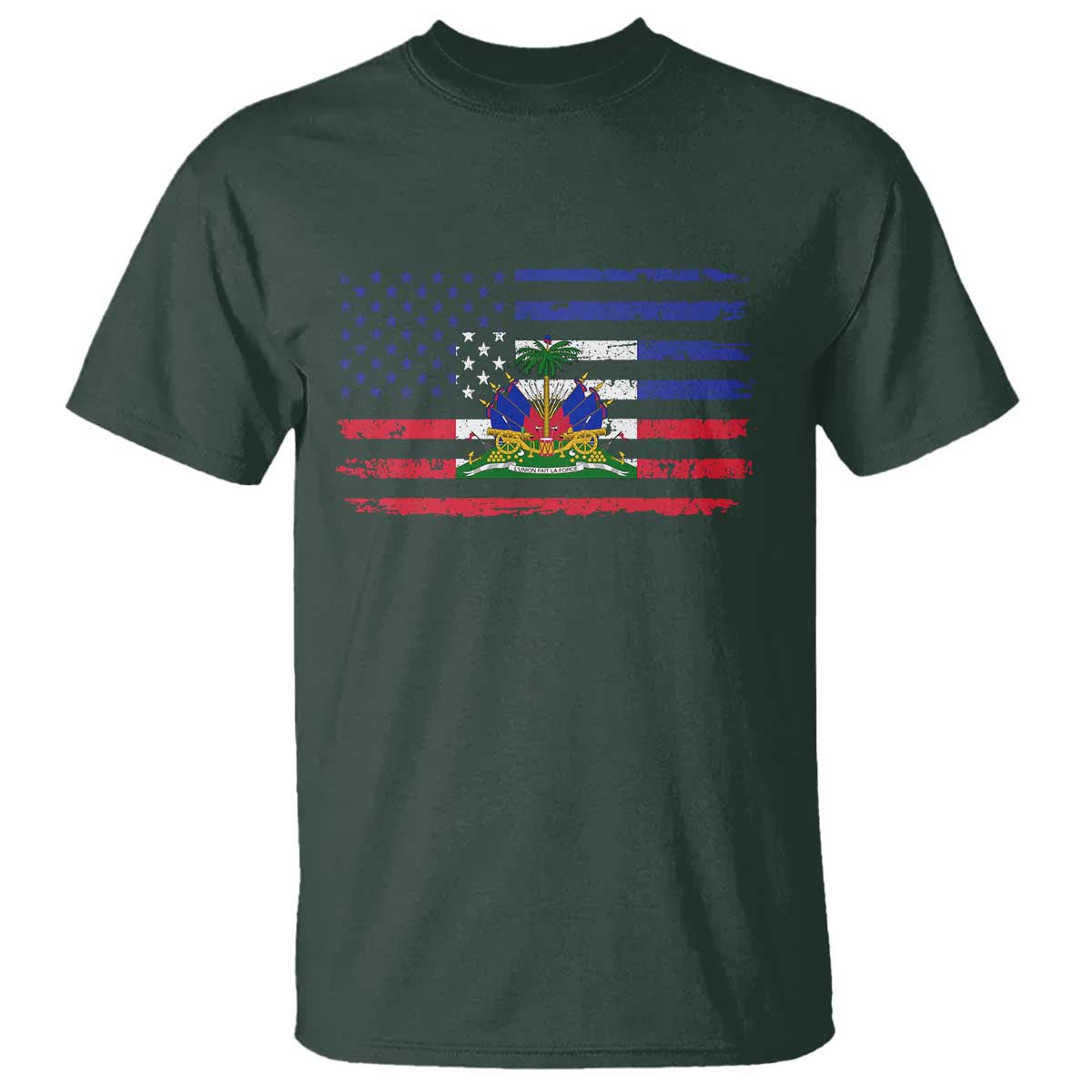 American Haitian Haiti USA Flag T Shirt