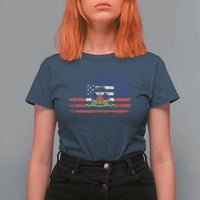 American Haitian Haiti USA Flag T Shirt For Women