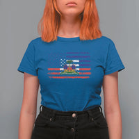 American Haitian Haiti USA Flag T Shirt For Women