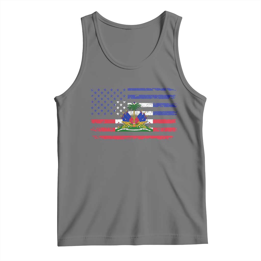 American Haitian Haiti USA Flag Tank Top