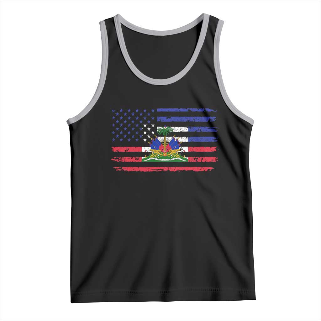 American Haitian Haiti USA Flag Tank Top