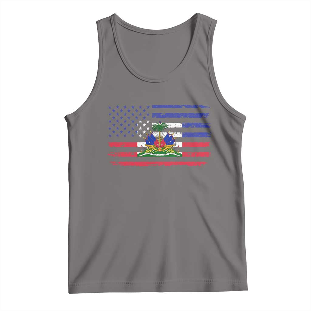 American Haitian Haiti USA Flag Tank Top