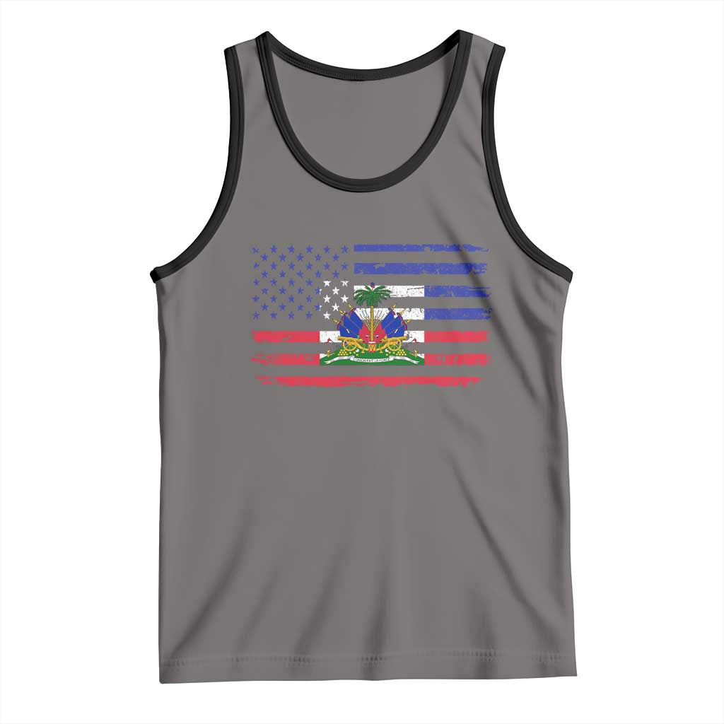 American Haitian Haiti USA Flag Tank Top