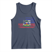 American Haitian Haiti USA Flag Tank Top