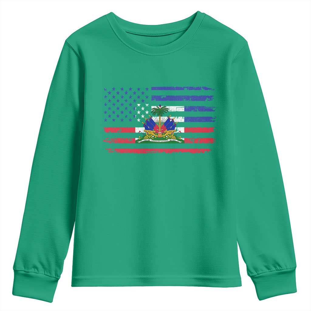 American Haitian Haiti USA Flag Youth Sweatshirt