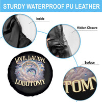 Funny Live Laugh Lobotomy Spare Tire Cover Dolphin Meme Silly Unhinged Joke