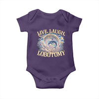Funny Live Laugh Lobotomy Baby Onesie Dolphin Meme Silly Unhinged Joke