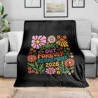 Schools Out Forever Retirement 2026 Throw Blanket Retired Teacher Summer Retro Floral
