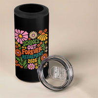 Schools Out Forever Retirement 2026 4 in 1 Can Cooler Tumbler Retired Teacher Summer Retro Floral