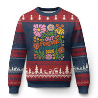 Schools Out Forever Retirement 2026 Ugly Christmas Sweater Retired Teacher Summer Retro Floral