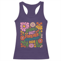 Schools Out Forever Retirement 2026 Racerback Tank Top Retired Teacher Summer Retro Floral