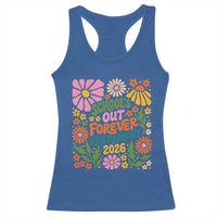 Schools Out Forever Retirement 2026 Racerback Tank Top Retired Teacher Summer Retro Floral