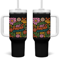 Schools Out Forever Retirement 2026 Tumbler With Handle Retired Teacher Summer Retro Floral