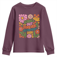 Schools Out Forever Retirement 2026 Youth Sweatshirt Retired Teacher Summer Retro Floral