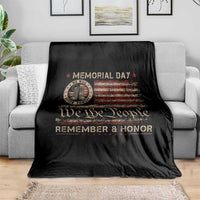 Memorial Day Throw Blanket Remember And Honor Red Poppy Flower Military Veteran