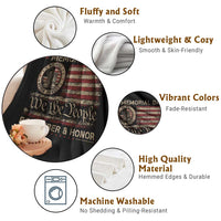Memorial Day Throw Blanket Remember And Honor Red Poppy Flower Military Veteran