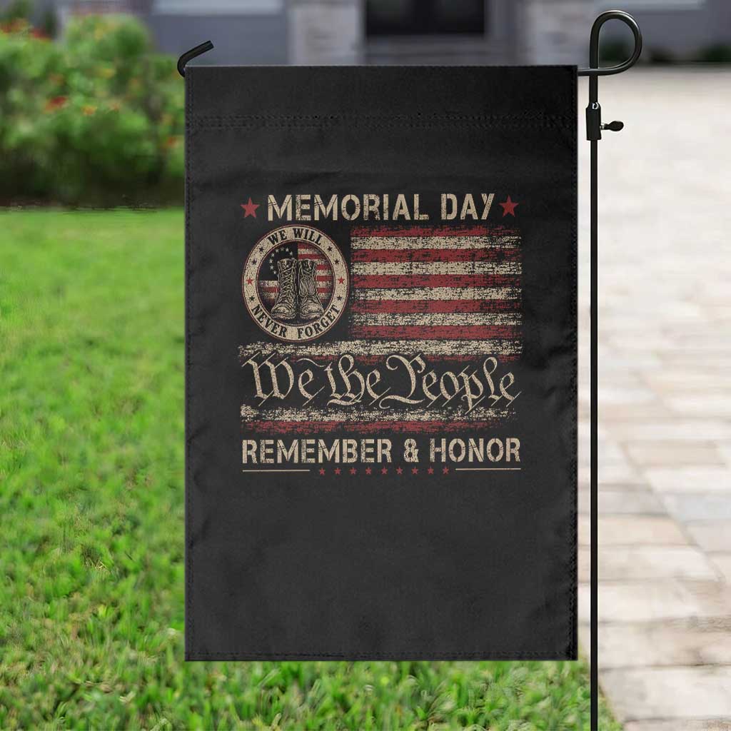 Memorial Day Garden Flag Remember And Honor Red Poppy Flower Military Veteran