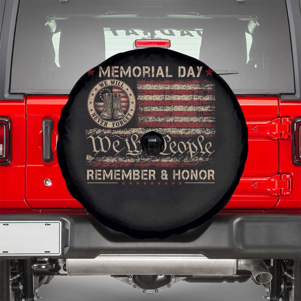 Memorial Day Spare Tire Cover Remember And Honor Red Poppy Flower Military Veteran