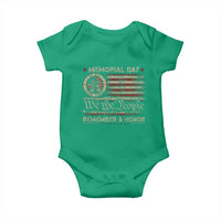 Memorial Day Baby Onesie Remember And Honor Red Poppy Flower Military Veteran