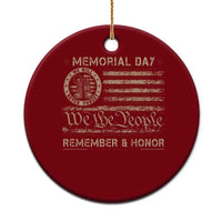Memorial Day Ceramic Ornament Remember And Honor Red Poppy Flower Military Veteran