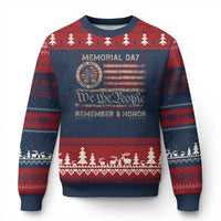 Memorial Day Ugly Christmas Sweater Remember And Honor Red Poppy Flower Military Veteran