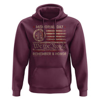 Memorial Day Hoodie Remember And Honor Red Poppy Flower Military Veteran