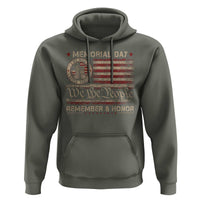 Memorial Day Hoodie Remember And Honor Red Poppy Flower Military Veteran
