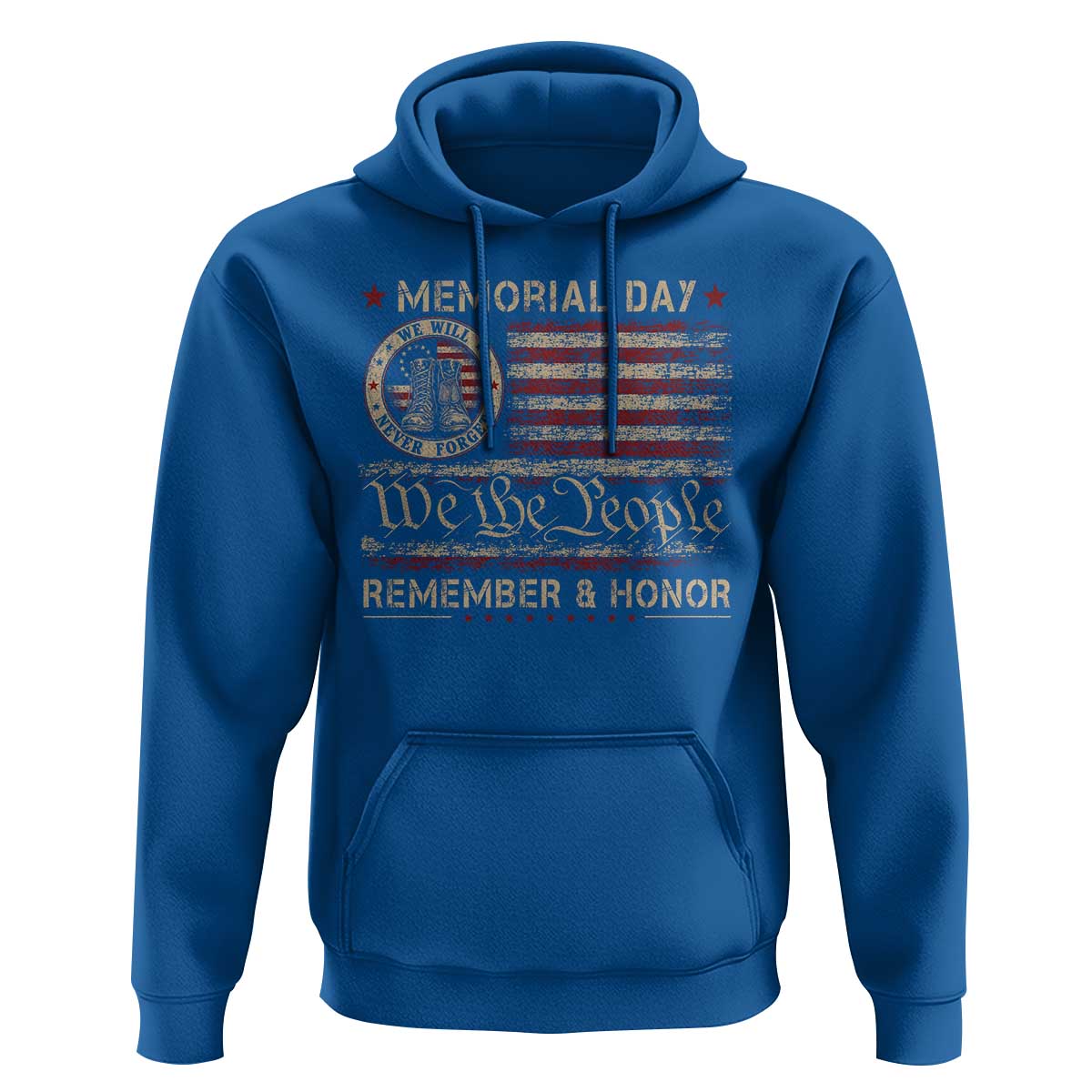 Memorial Day Hoodie Remember And Honor Red Poppy Flower Military Veteran