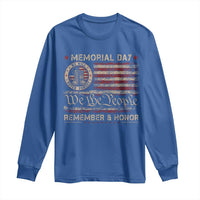 Memorial Day Long Sleeve Shirt Remember And Honor Red Poppy Flower Military Veteran