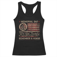 Memorial Day Racerback Tank Top Remember And Honor Red Poppy Flower Military Veteran