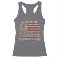 Memorial Day Racerback Tank Top Remember And Honor Red Poppy Flower Military Veteran