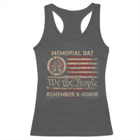 Memorial Day Racerback Tank Top Remember And Honor Red Poppy Flower Military Veteran
