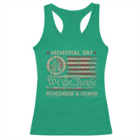 Memorial Day Racerback Tank Top Remember And Honor Red Poppy Flower Military Veteran