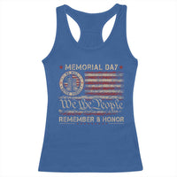 Memorial Day Racerback Tank Top Remember And Honor Red Poppy Flower Military Veteran