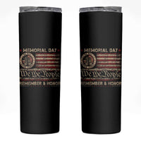 Memorial Day Skinny Tumbler Remember And Honor Red Poppy Flower Military Veteran