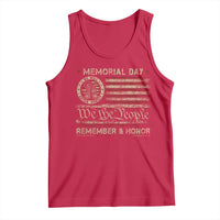 Memorial Day Tank Top Remember And Honor Red Poppy Flower Military Veteran