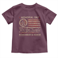 Memorial Day Toddler T Shirt Remember And Honor Red Poppy Flower Military Veteran