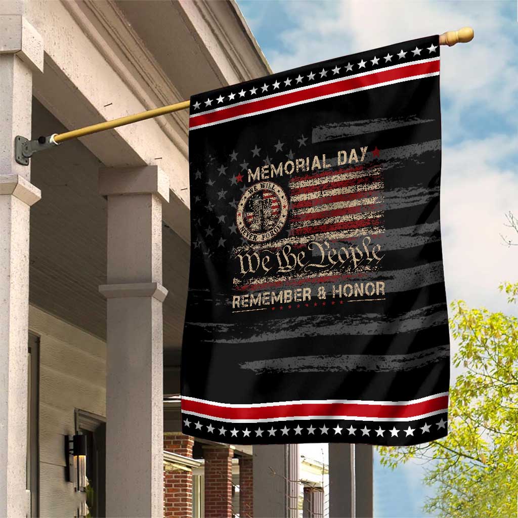 Memorial Day Patriotic Garden Flag Remember And Honor Red Poppy Flower Military Veteran