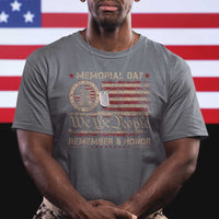 Memorial Day T Shirt Remember And Honor Red Poppy Flower Military Veteran