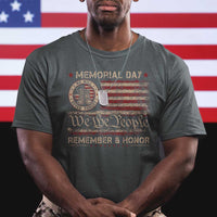 Memorial Day T Shirt Remember And Honor Red Poppy Flower Military Veteran