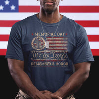 Memorial Day T Shirt Remember And Honor Red Poppy Flower Military Veteran