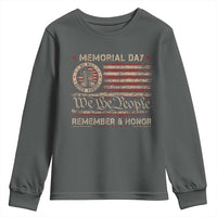 Memorial Day Youth Sweatshirt Remember And Honor Red Poppy Flower Military Veteran
