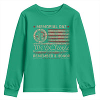 Memorial Day Youth Sweatshirt Remember And Honor Red Poppy Flower Military Veteran
