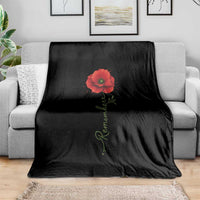 Remember Memorial day Red Poppy Veteran Military Army Throw Blanket
