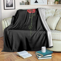 Remember Memorial day Red Poppy Veteran Military Army Throw Blanket