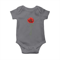Remember Memorial day Red Poppy Veteran Military Army Baby Onesie