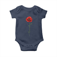 Remember Memorial day Red Poppy Veteran Military Army Baby Onesie