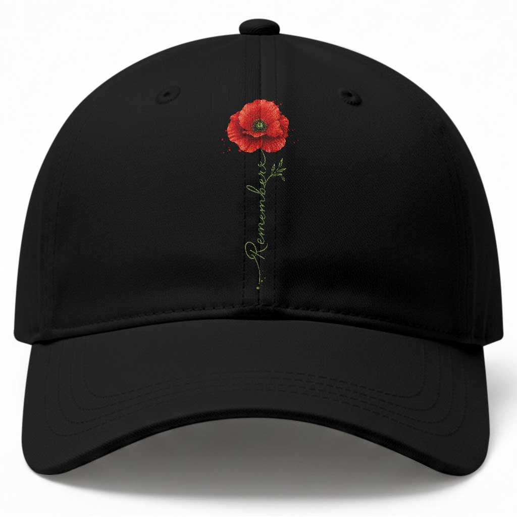 Remember Memorial day Red Poppy Veteran Military Army Baseball Cap