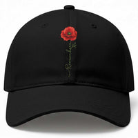 Remember Memorial day Red Poppy Veteran Military Army Baseball Cap